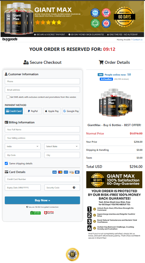  Giant Max order slip